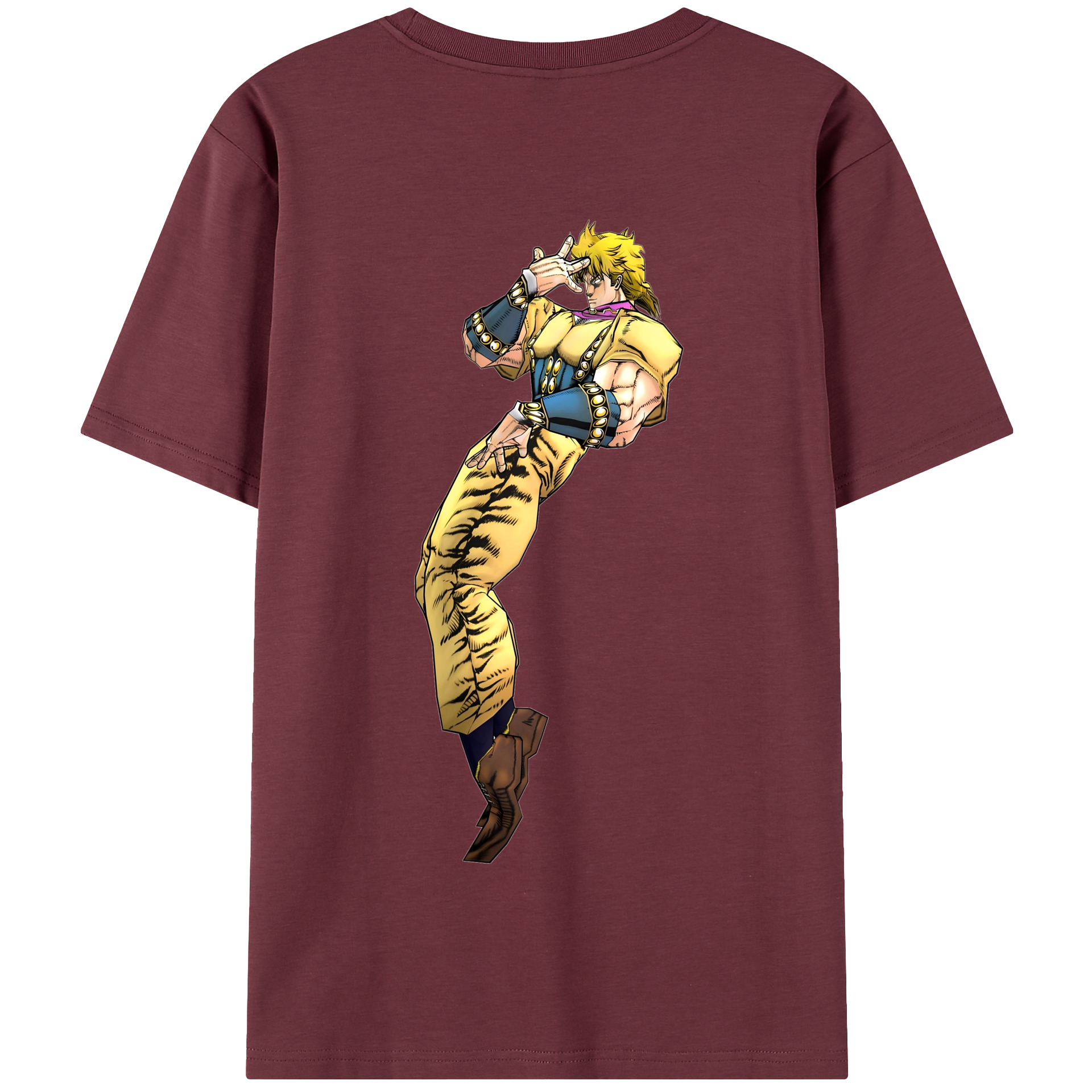 （画像用） ジョジョの奇妙な冒険 ディオ?ブランドー JoJo's Bizarre Adventure Dio Brando 綿100％半袖Tシャツ（背面プリント）